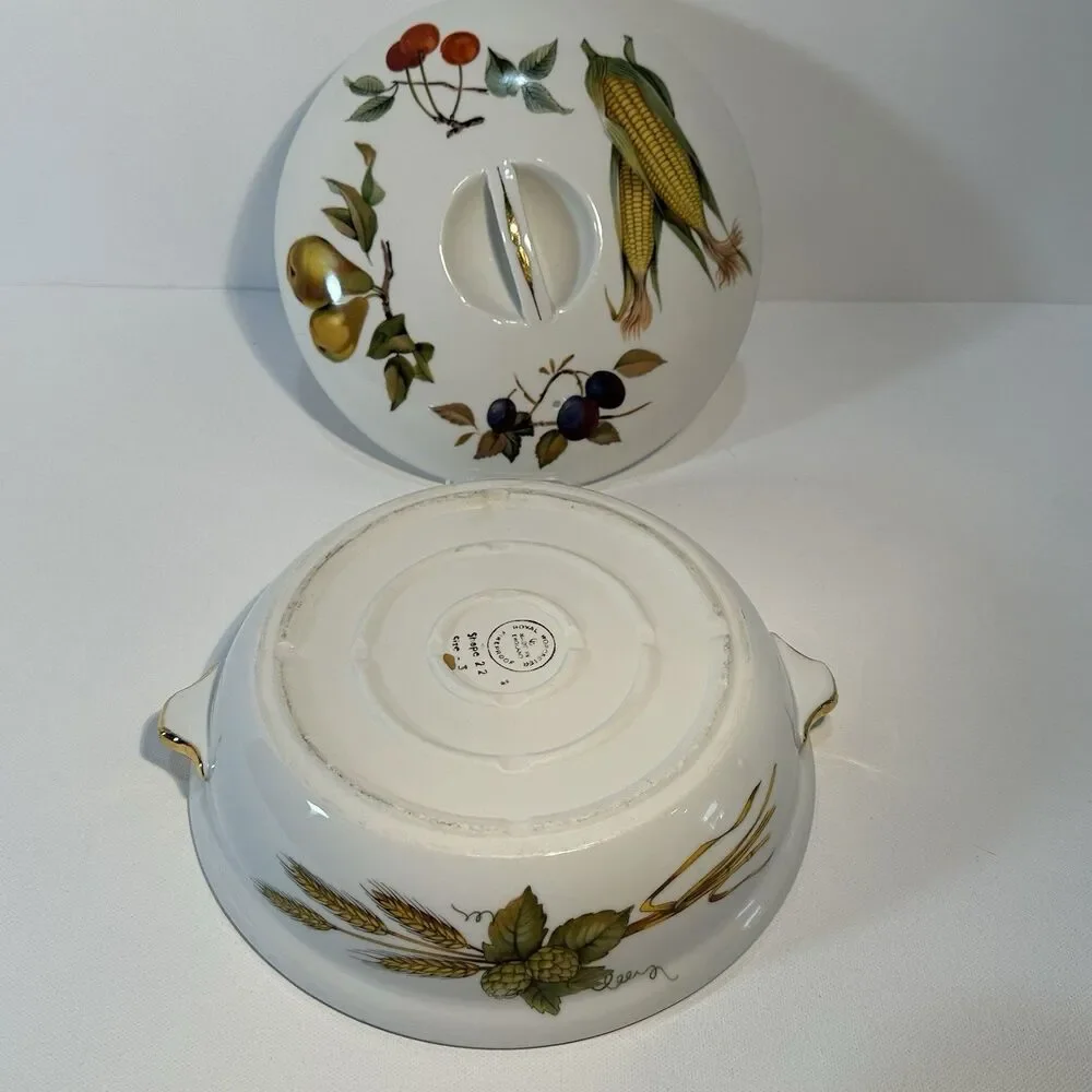 Royal Worcester Evesham Gold 5 Piece Casserole Baking Serving Set -Disc -England